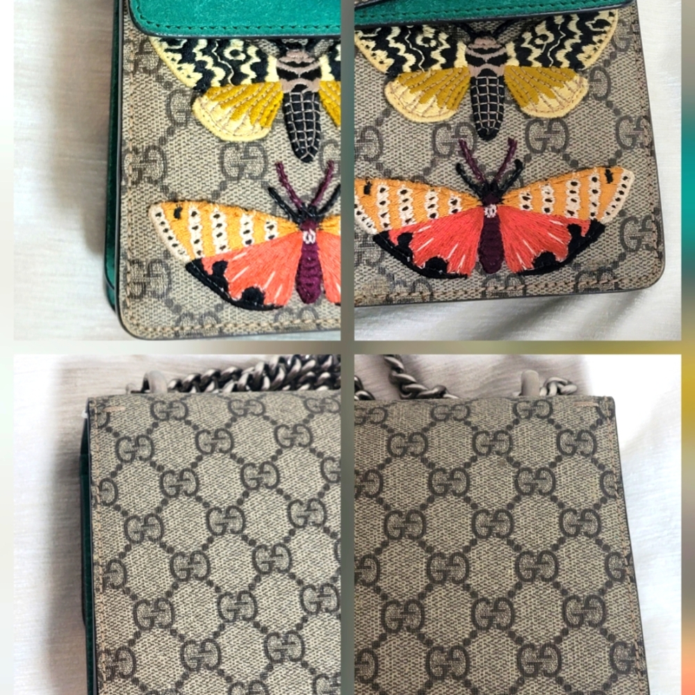 Auth💞GG Supreme Monogram Willow Hill Embroidered Dionysus Shoulder Bag - Picture 10 of 16